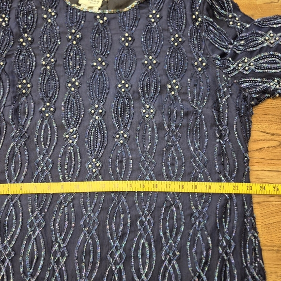 Sténay Beaded Sequin Keyhole Back Silk Dress - Picture 13 of 14